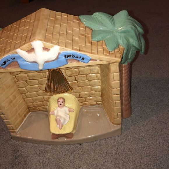 HOLLAND MOLD VINTAGE NATIVITY SCENE CRÈCHE MANGER BABY JESUS RARE PORCELAIN - Picture 3 of 9